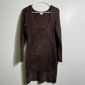 Aritzia Sunday Best Long Sleeve Bodycon Fluffy Dress